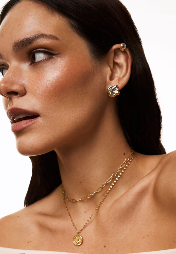 Серебряное колье с монетой АМУР в покрытии желтое золото MIE