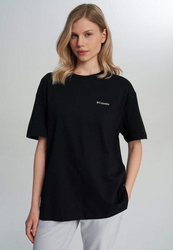 Футболка женская оверсайз Columbia Rolling Bend Graphic Oversized Tee, Черный