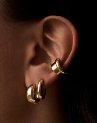 Серьги-конго из серебра в покрытии желтое золото MIE женщинам