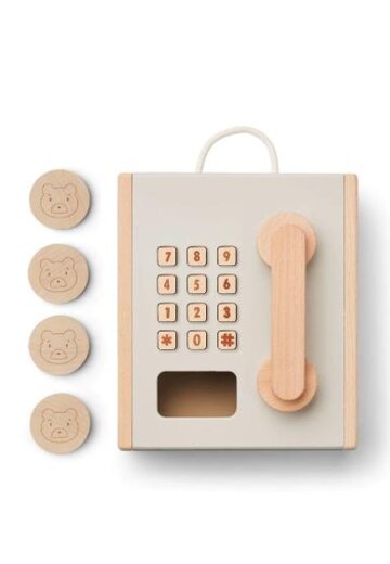 Игрушечный таксофон ЛИВУД (LIEWOOD), пшеничный микс с песочным