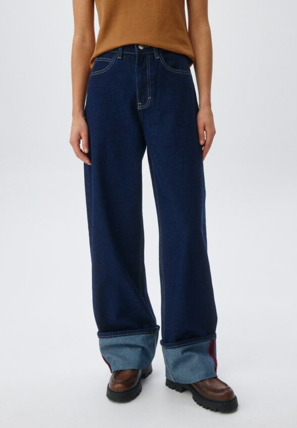 Джинсы Loose Straight с подворотом