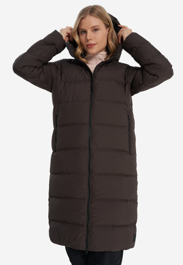 Пальто пуховое женское Jack Wolfskin Frozen Palace, Коричневый