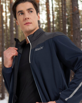 Куртка для беговых лыж мужская Swix Cross, Синий женщинам