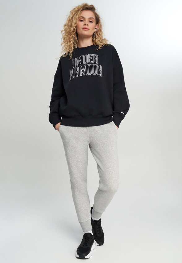 Свитшот женский оверсайз Under Armour Rival Flc OS Varsity Crew, Черный