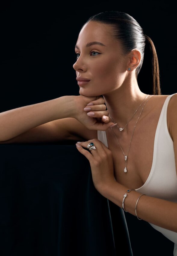 Серебряное кольцо ЧИСТОТА с крупным Лондон топазом MIE