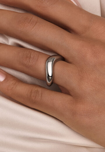 Серебряное кольцо волна гладкое MIESTILO MIE