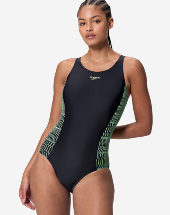 Купальник слитный женский Speedo Placement Medalist, Черный женщинам