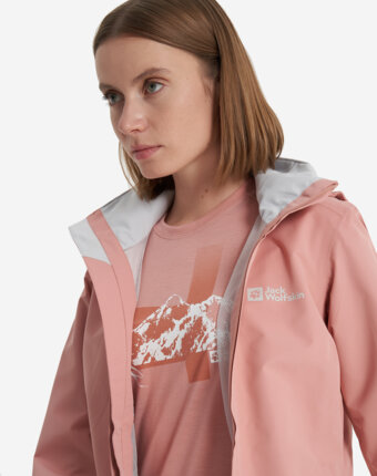Куртка мембранная женская Jack Wolfskin Stormy Point, Розовый женщинам