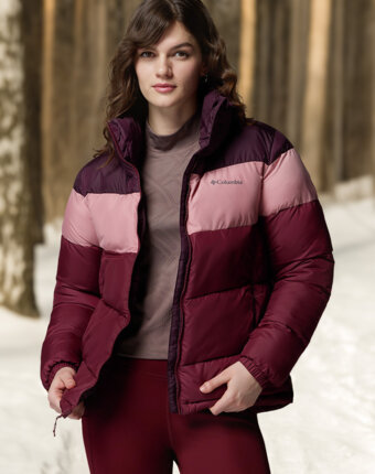 Куртка утепленная женская Columbia Puffect II Colorblock Jacket, Красный женщинам
