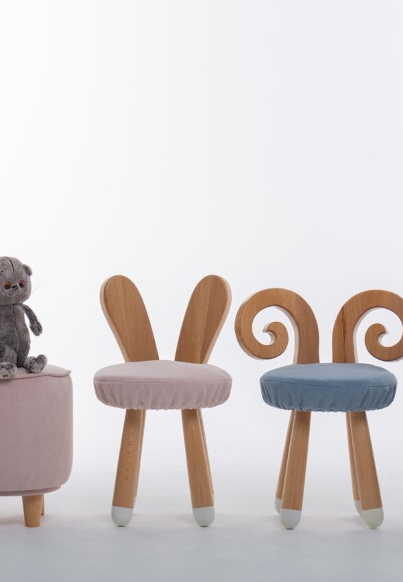 Пуф на буковых ножках Луна Софт Фурниче (LOONA soft furniture), розовый