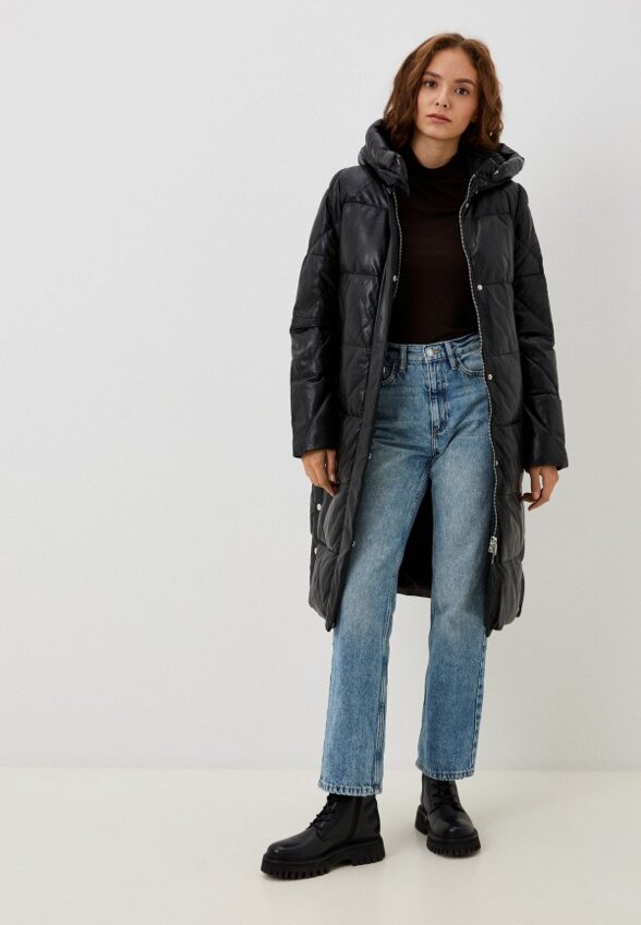 Куртка кожаная утепленная Снежная Королева