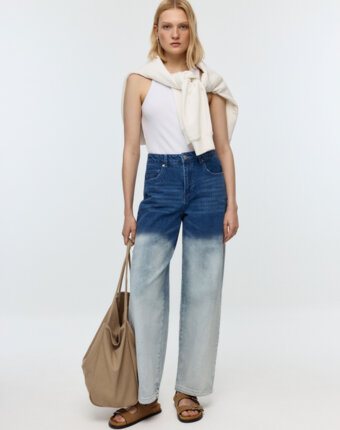 Джинсы Wide Leg с градиентным эффектом женщинам