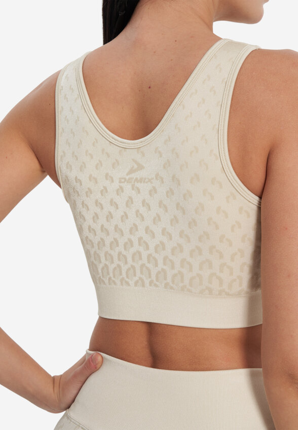 Топ бра спортивный Demix HighFlow Seamless Longline, Бежевый