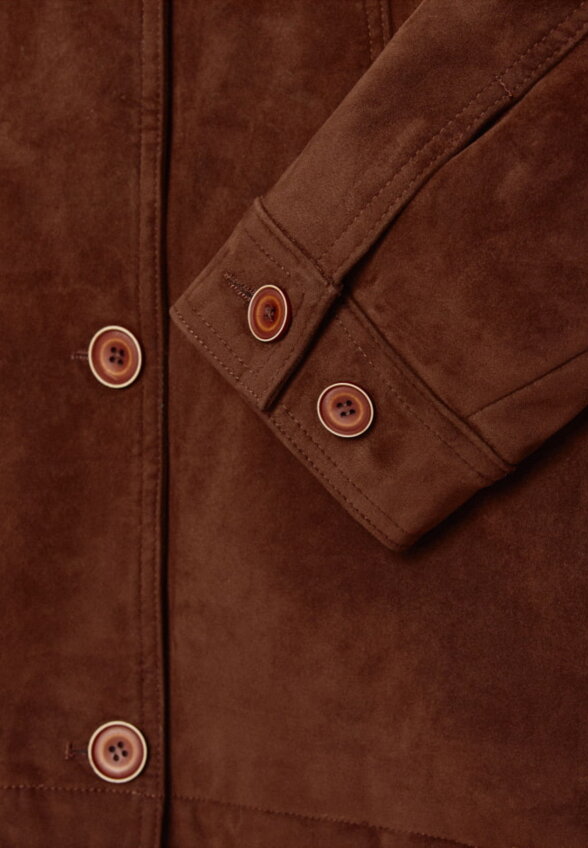 Замшевая куртка с меховым воротником для девочек из коллекци SELA ARCHIVE