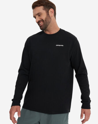 Лонгслив мужской Patagonia Logo, Черный женщинам