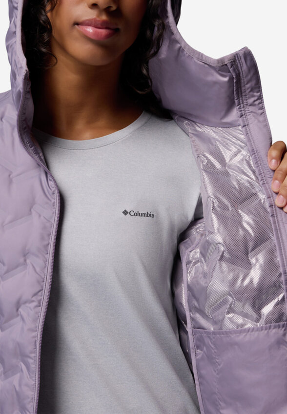 Ультралегкий пуховик женский Columbia Delta Ridge II Long Down Jacket, Розовый