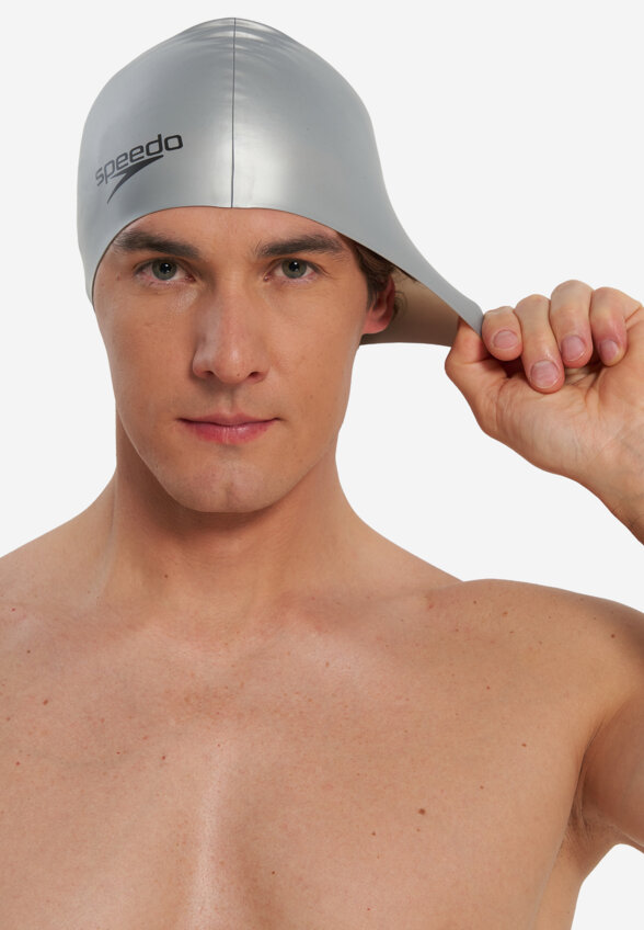 Шапочка для плавания Speedo Plain Flat, Серебряный