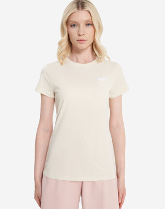 Футболка женская PUMA Ess Small No. 1 Logo, Бежевый женщинам