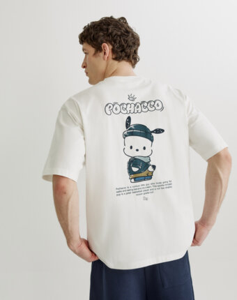 Футболка прямого кроя с принтом Pochacco мужчинам