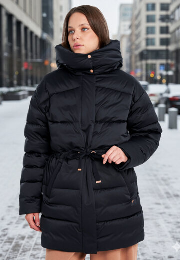 Пуховик женский оверсайз Sensana, Черный