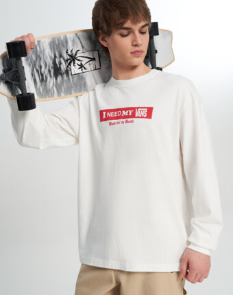 Лонгслив мужской Vans I Need My LS, Белый женщинам