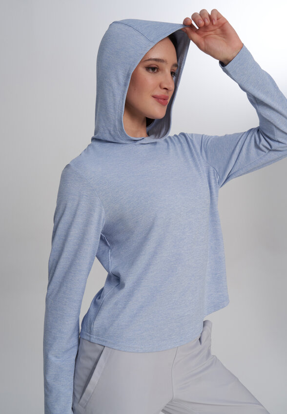 Худи женское Mountain Hardwear Sunblocker Long Sleeve Hoody, Голубой
