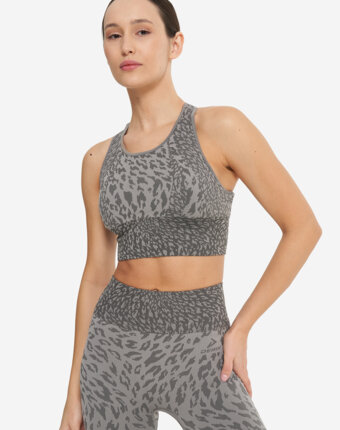 Топ бра спортивный Demix HighFlow Yoga Seamless Longline, Серый женщинам