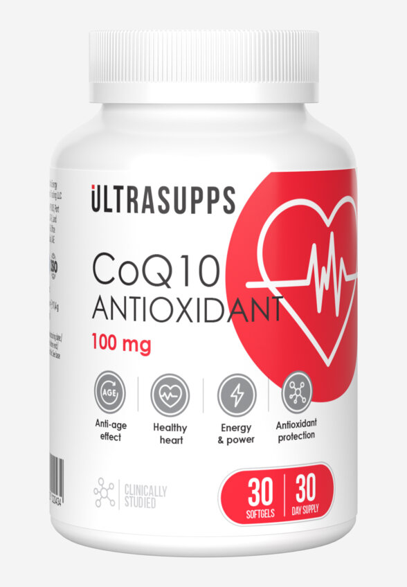 Коэнзим Q10 Ultrasupps, 30 шт, Белый