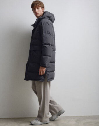 Зимний пуховик с натуральным наполнителем из пуха и пера мужчинам