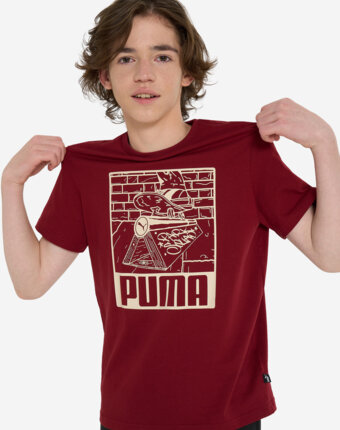 Футболка для мальчиков PUMA ESS+ Mid 90s Graphic, Красный женщинам