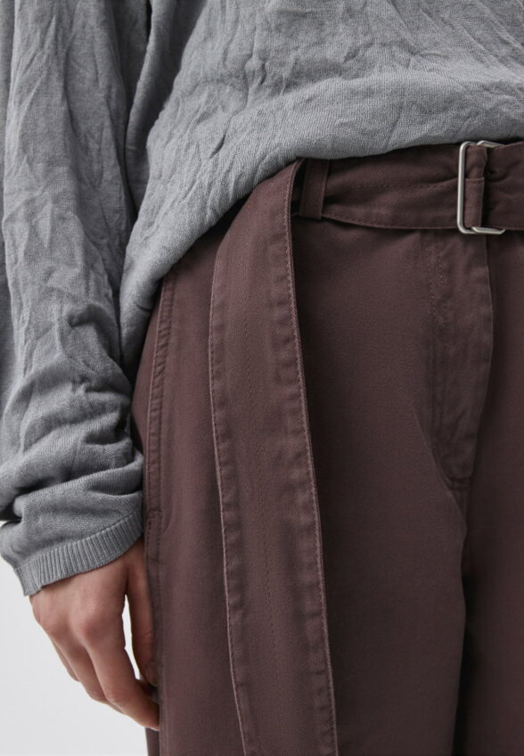 Хлопковые брюки Slouchy с поясом на талии