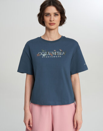 Футболка женская Columbia Rolling Bend Graphic Relaxed Crop SS, Зеленый женщинам