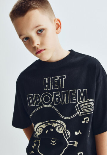 Футболка оверсайз для мальчиков с принтом SELA x Смешарики