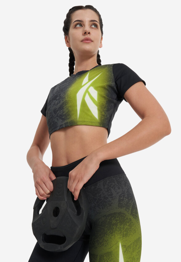 Футболка женская Reebok Lux Bold Cropped, Черный