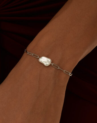 Серебряный браслет ДИАНА с натуральным жемчугом MIE женщинам