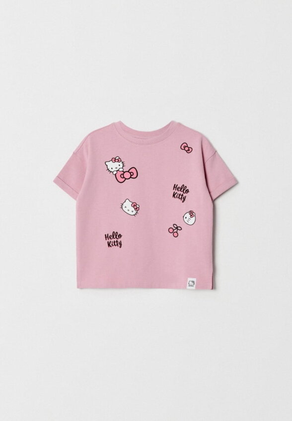Футболка оверсайз с принтом Hello Kitty для девочек