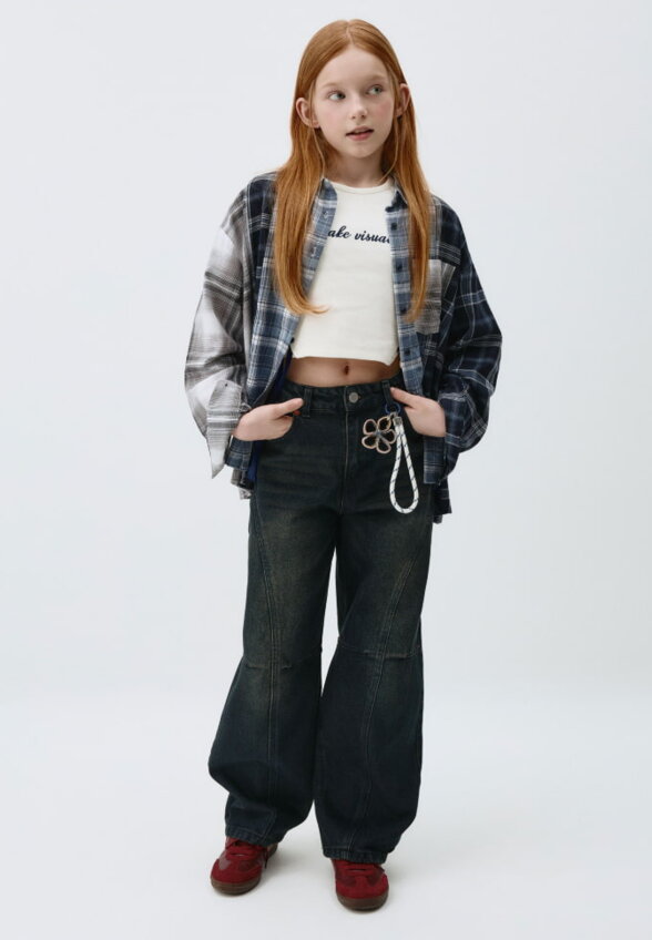 Винтажные джинсы Baggy Fit для девочек