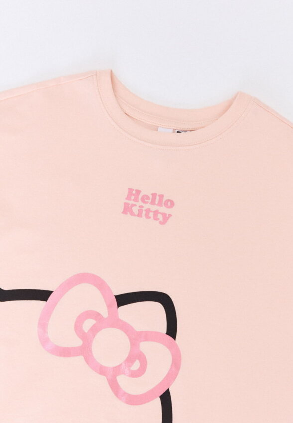 Футболка оверсайз с принтом Hello Kitty для девочек