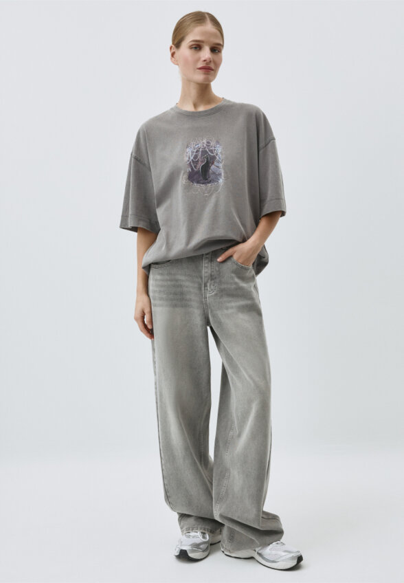 Джинсы Wide Leg с тинтом