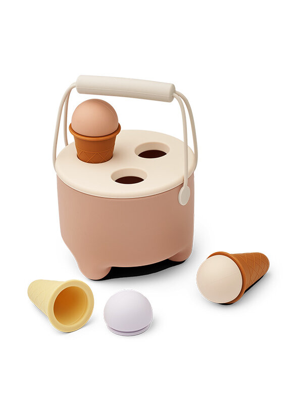 Набор игрушечного мороженого в ведерке ЛИВУД (LIEWOOD), мульти микс с темно-розовым