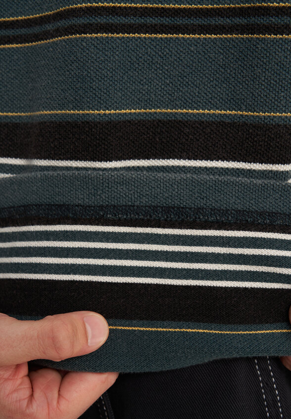 Футболка мужская Vans LX Pique Stripe SS, Зеленый