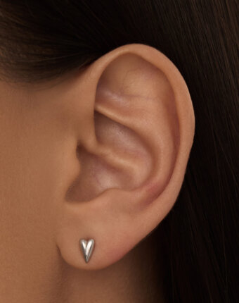 Серебряные серьги-пусеты сердца MIESTILO  MIE женщинам