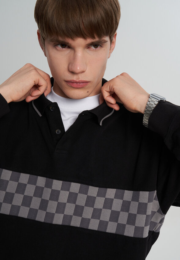 Лонгслив мужской Vans Medford Checkerboard LS, Черный