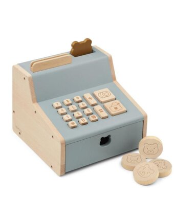 Игрушечная касса ЛИВУД (LIEWOOD), мульти микс с голубым детям