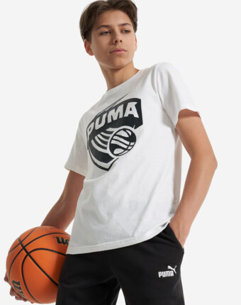 Футболка для мальчиков PUMA Basketball Posterize, Белый женщинам