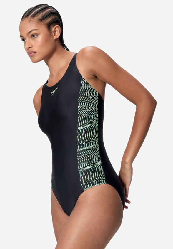 Купальник слитный женский Speedo Placement Medalist, Черный