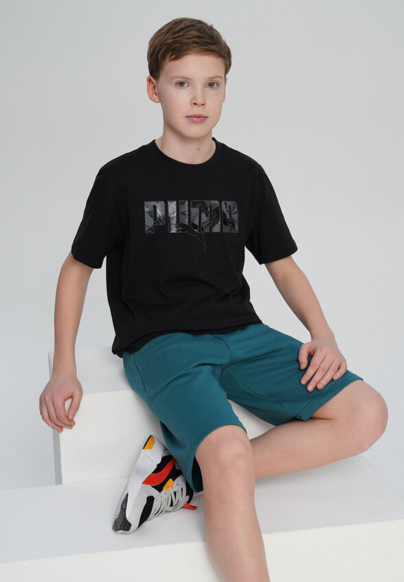 Футболка для мальчиков PUMA Ess Logo Lab Story 2, Черный