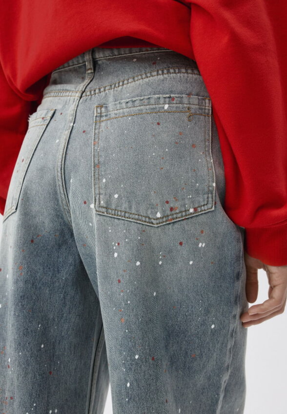 Джинсы WIDE LEG с декоративными брызгами