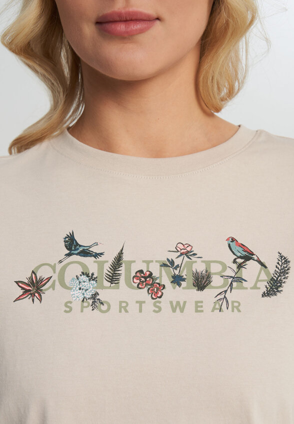 Футболка женская Columbia Rolling Bend Graphic Relaxed Crop SS, Бежевый