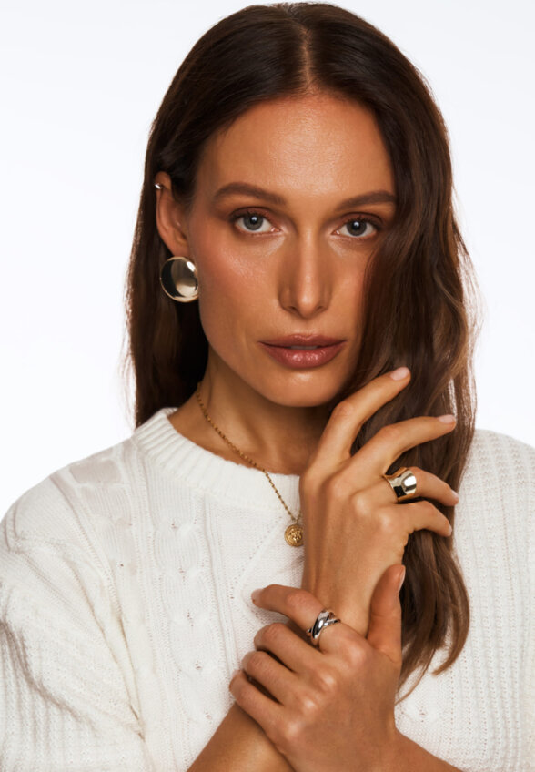 Кольцо кросс из серебра MIE